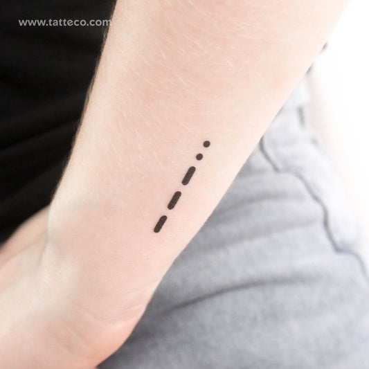 Morse Code 8 Temporary Tattoo - Set of 3