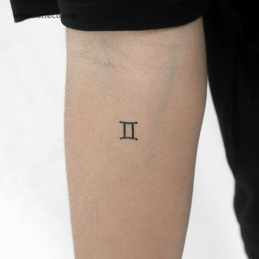 Tatuaje temporal del símbolo del zodiaco Géminis - Juego de 3