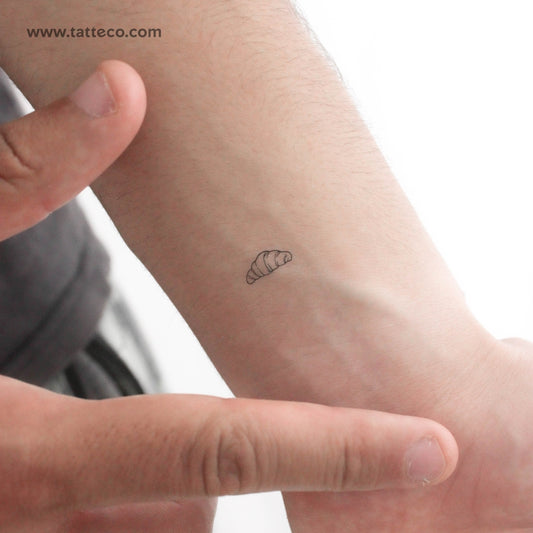 Tatuaje temporal de croissant pequeño - Juego de 3
