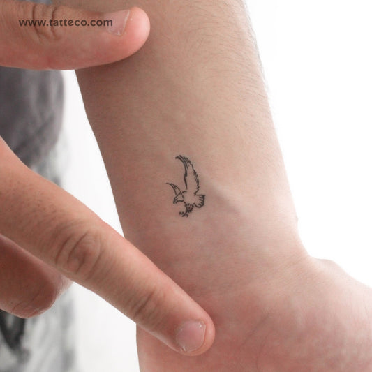 Tatuaje temporal de águila calva pequeña - Juego de 3