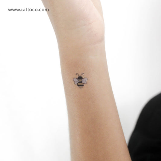Tatuaje temporal de abeja plateada (juego de 3)