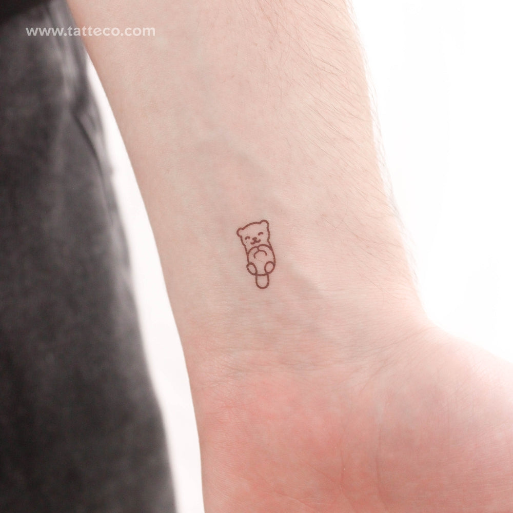 Tatuaje temporal de nutria pequeña - Juego de 3
