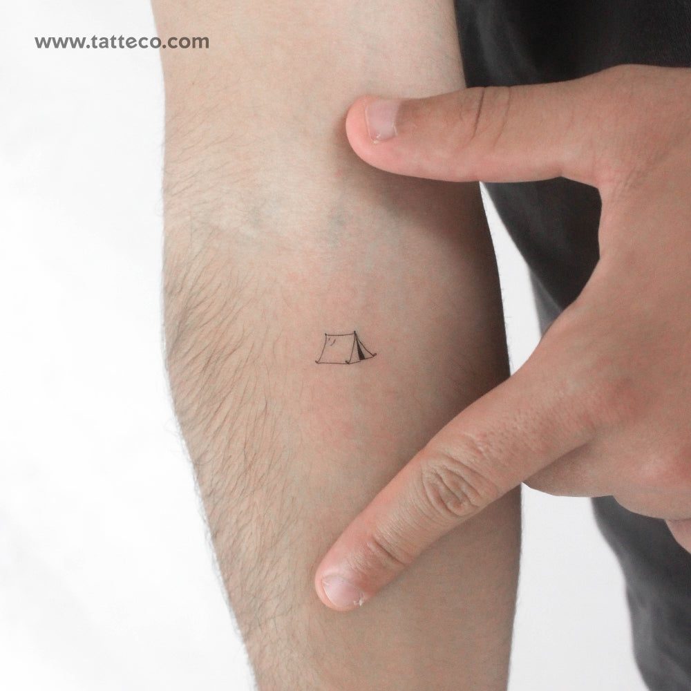 tent tattoo Camping Tent Temporary Tattoo
