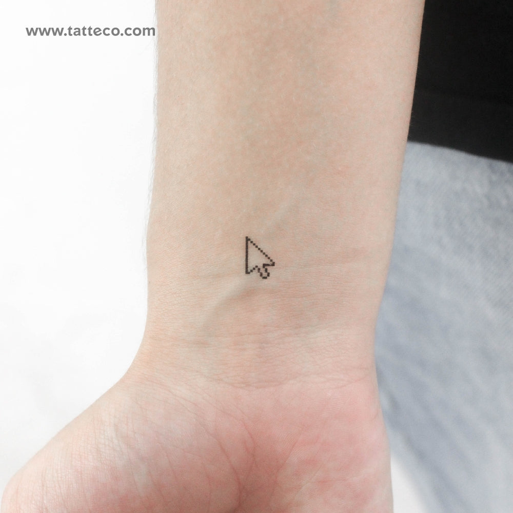 Pixelated Arrow Cursor Temporary Tattoo - Set of 3