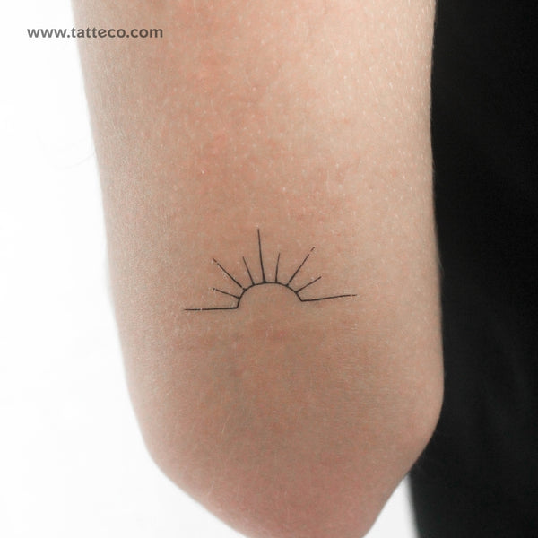 Minimal Sunset Temporary Tattoo - Set of 3