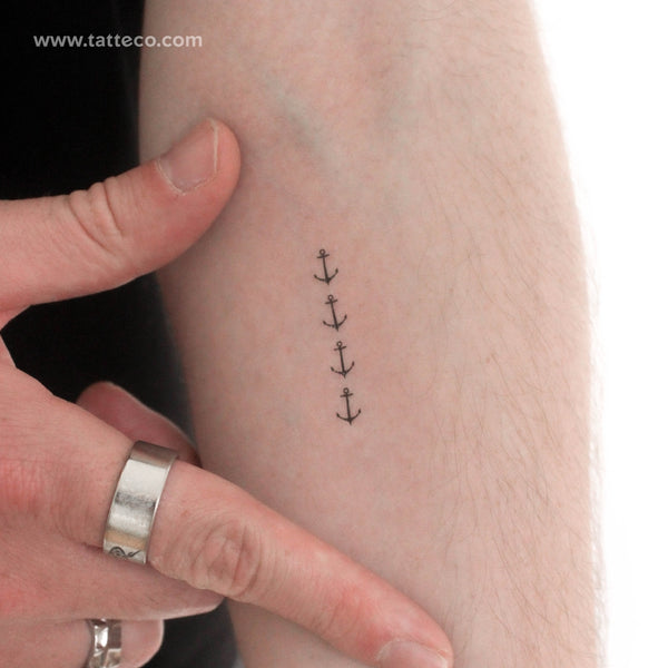 Four Anchors Temporary Tattoo - Set of 3