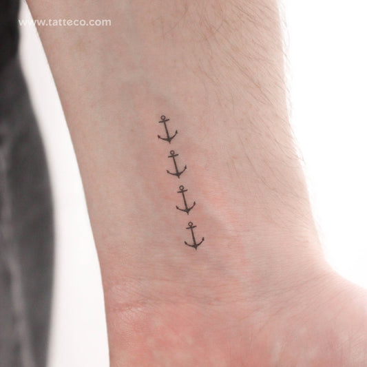 Four Anchors Temporary Tattoo - Set of 3