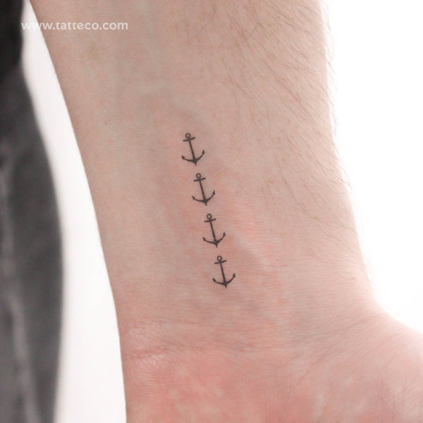 Four Anchors Temporary Tattoo - Set of 3
