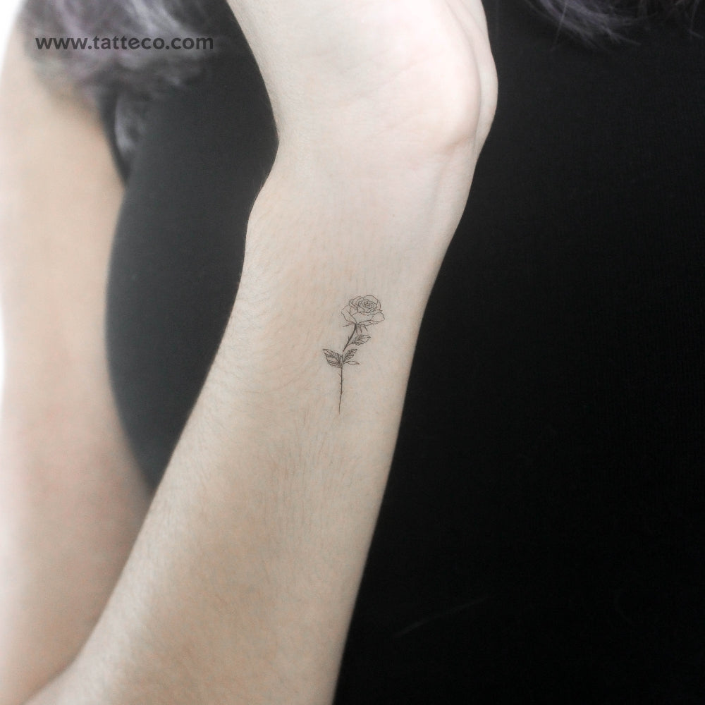 Tatuaje temporal "Small Rose" de 1991.ink - Juego de 3