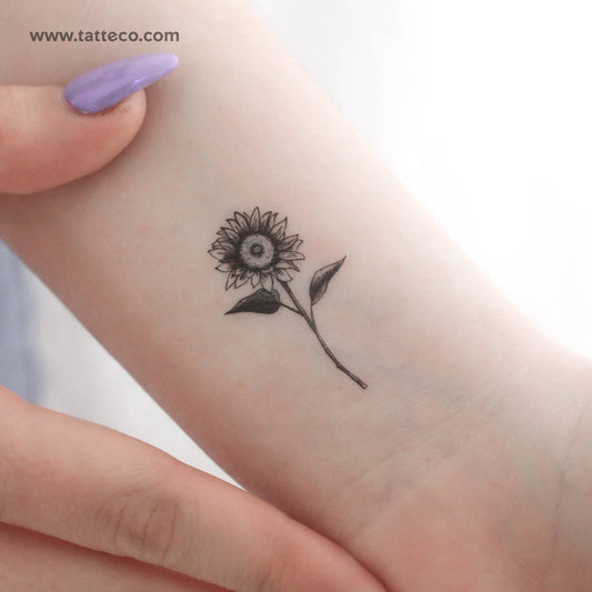 Tatuaje temporal de girasol - Juego de 3