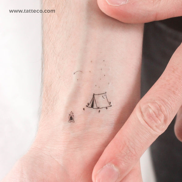 Camping Temporary Tattoo - Set of 3