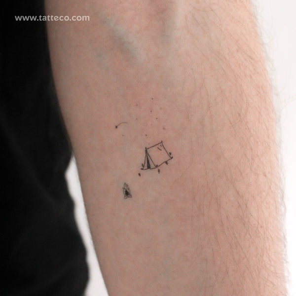 Camping Temporary Tattoo - Set of 3