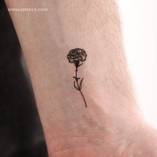 Tatuaje temporal de clavel - Juego de 3