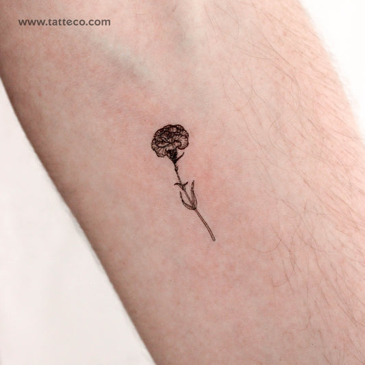 Tatuaje temporal de clavel - Juego de 3