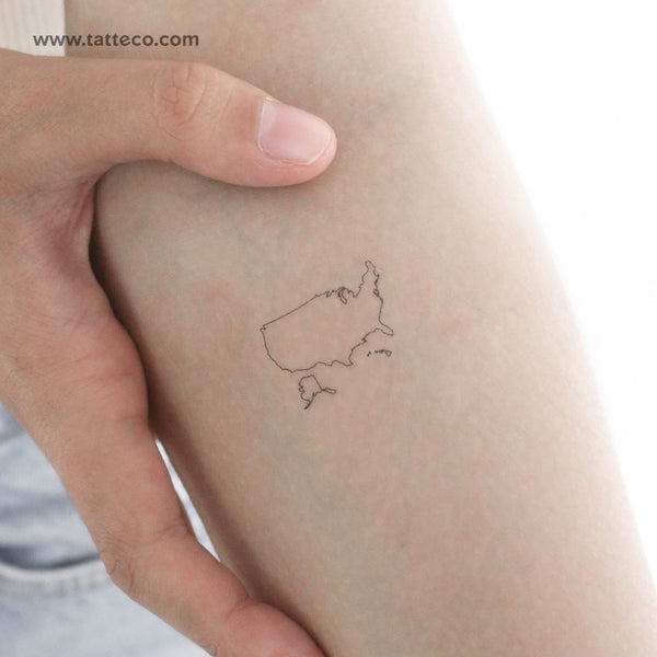 United States Map Temporary Tattoo - Set of 3