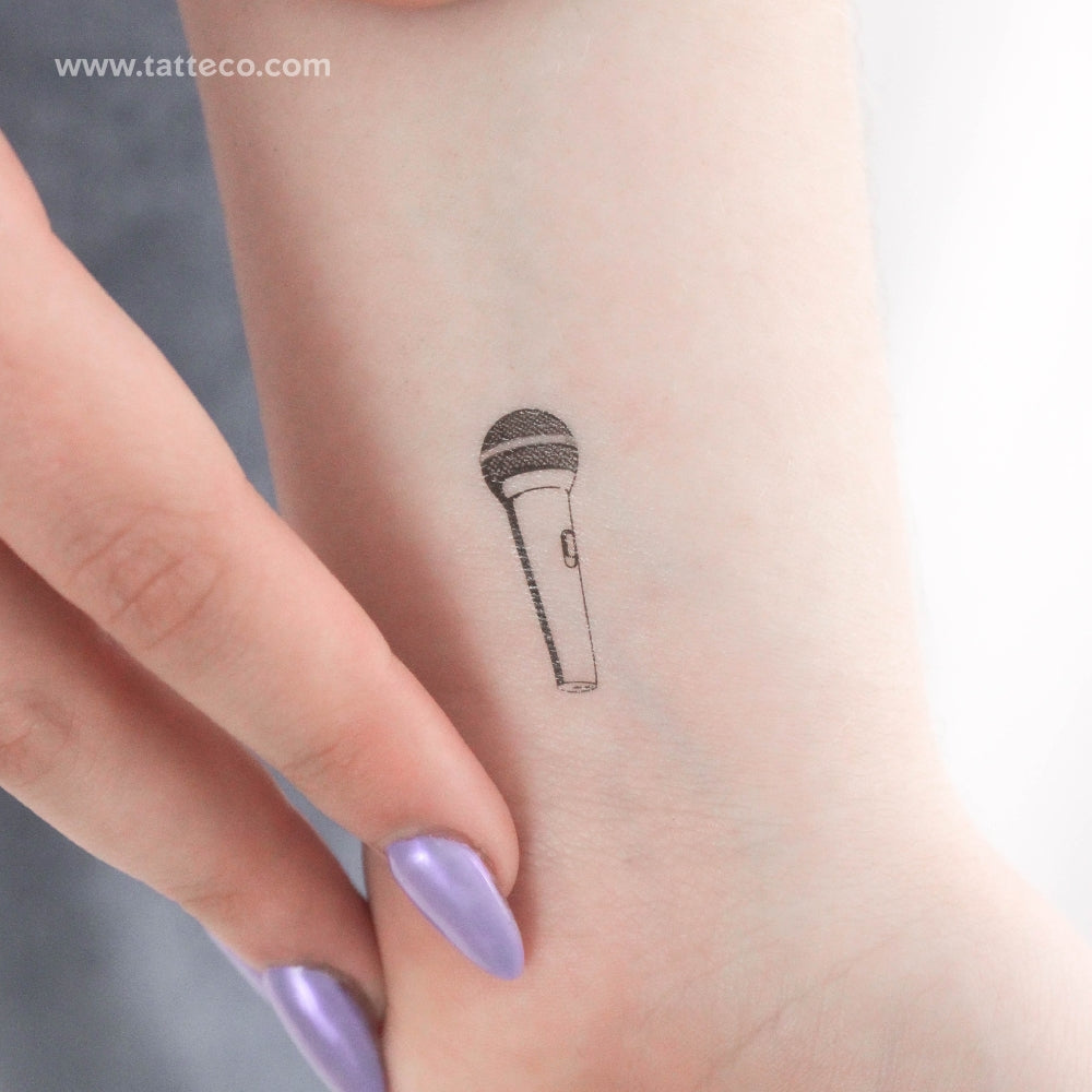 Tatuaje temporal de micrófono - Juego de 3