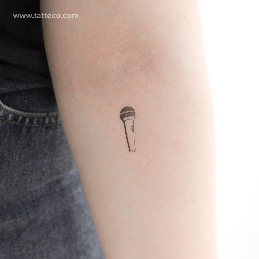 Tatuaje temporal de micrófono - Juego de 3