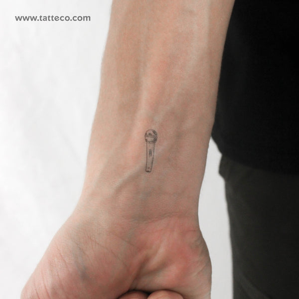 Small Microphone Temporary Tattoo - Set of 3