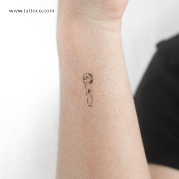 Small Microphone Temporary Tattoo - Set of 3