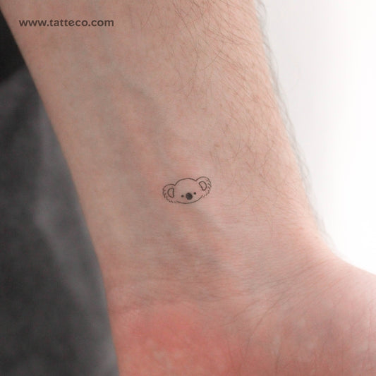 Tatuaje temporal de cara de koala (juego de 3)