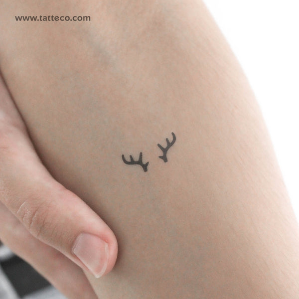 Minimalist Antlers Temporary Tattoo - Set of 3