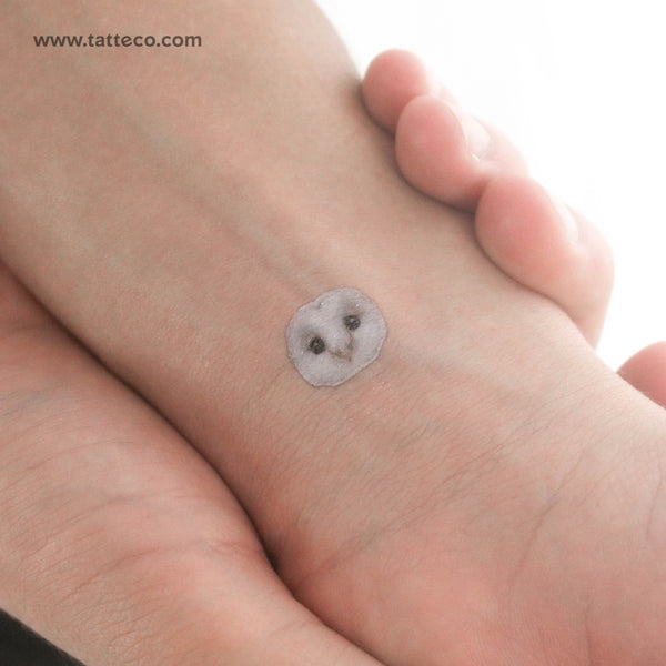 Barn Owl Face Temporary Tattoo - Set of 3