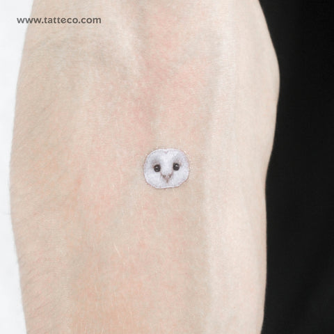 Barn Owl Face Temporary Tattoo - Set of 3