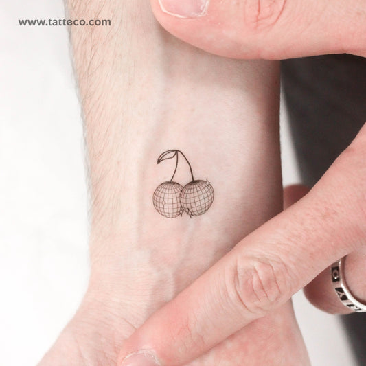 Tatuaje temporal de cerezas disco - Juego de 3