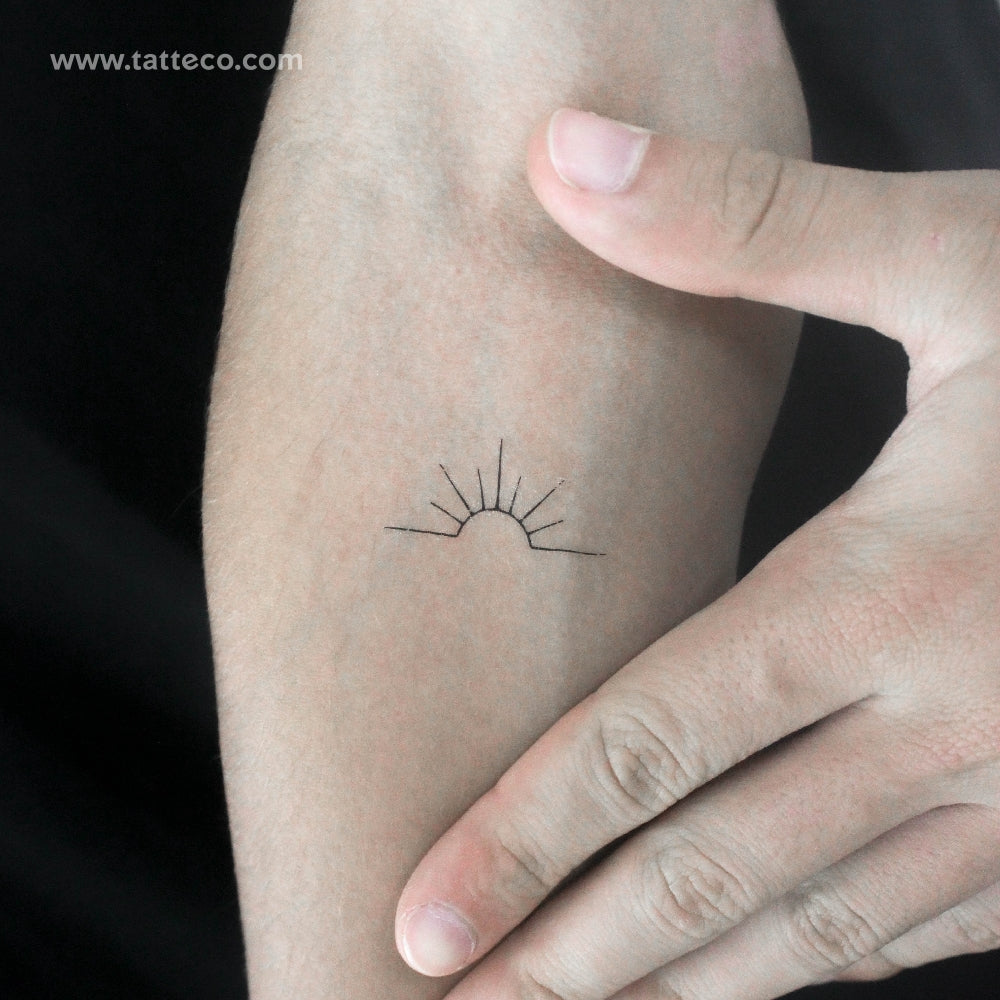 Minimal Sunset Temporary Tattoo - Set of 3