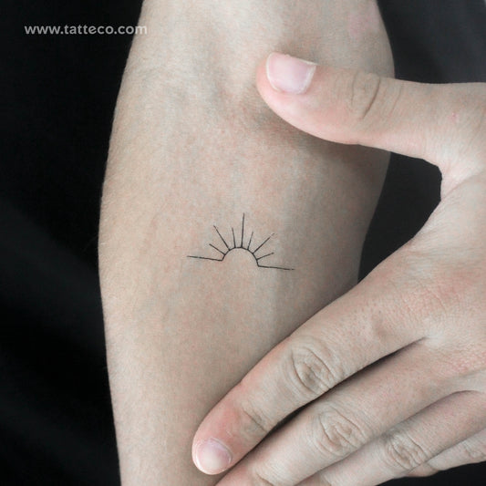Minimal Sunset Temporary Tattoo - Set of 3