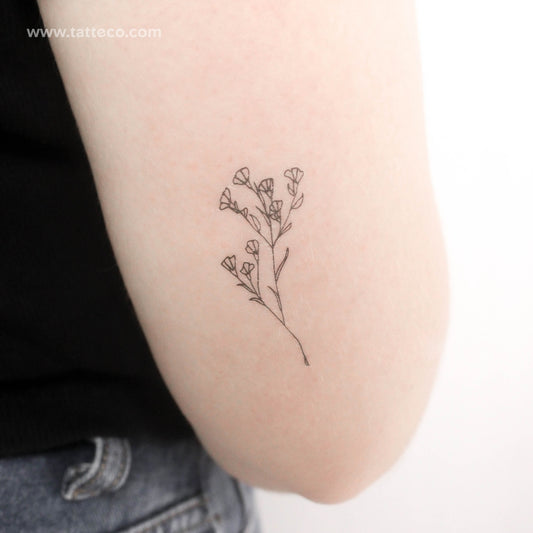 Tatuaje temporal de Gypsophila de línea fina - Juego de 3