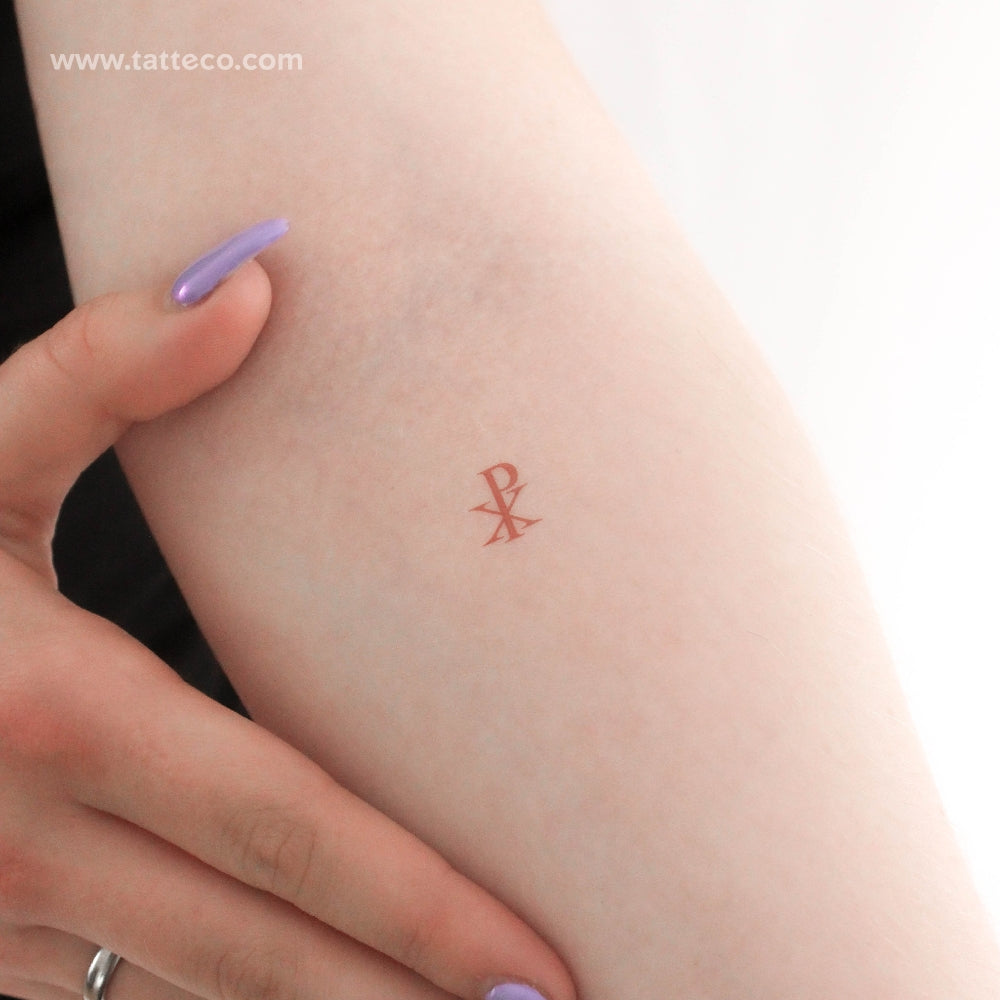 Red Chi Rho Temporary Tattoo - Set of 3 – Tatteco