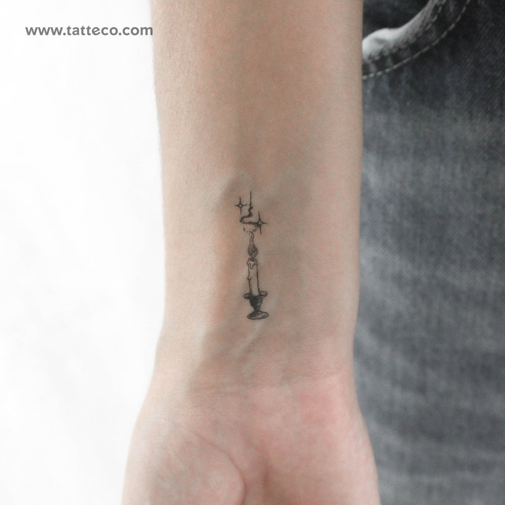 Candle Temporary Tattoo - Set of 3