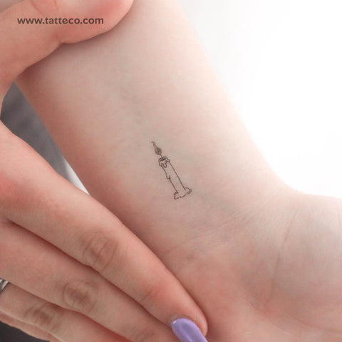 Small Candle Temporary Tattoo - Set of 3