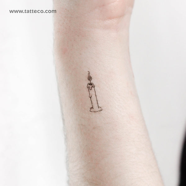 Small Candle Temporary Tattoo - Set of 3
