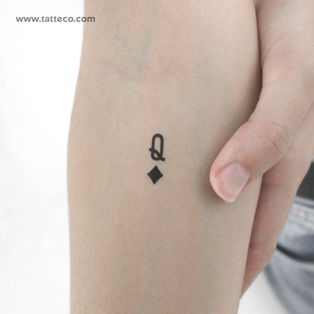 Tatuaje temporal de la Reina Negra de Diamantes (juego de 3)