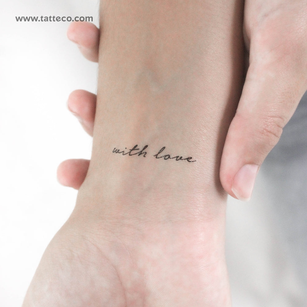 With Love Temporary Tattoo - Set of 3