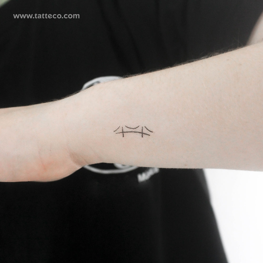 Minimalist Bridge Temporary Tattoo - Set of 3