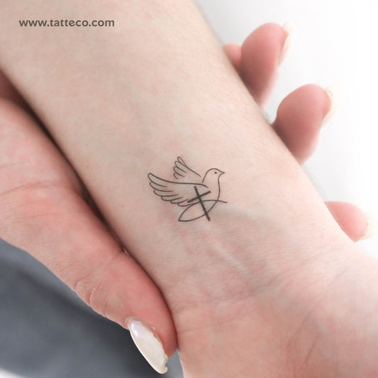 Cross Dove Jesus Fish Temporary Tattoo - Set of 3
