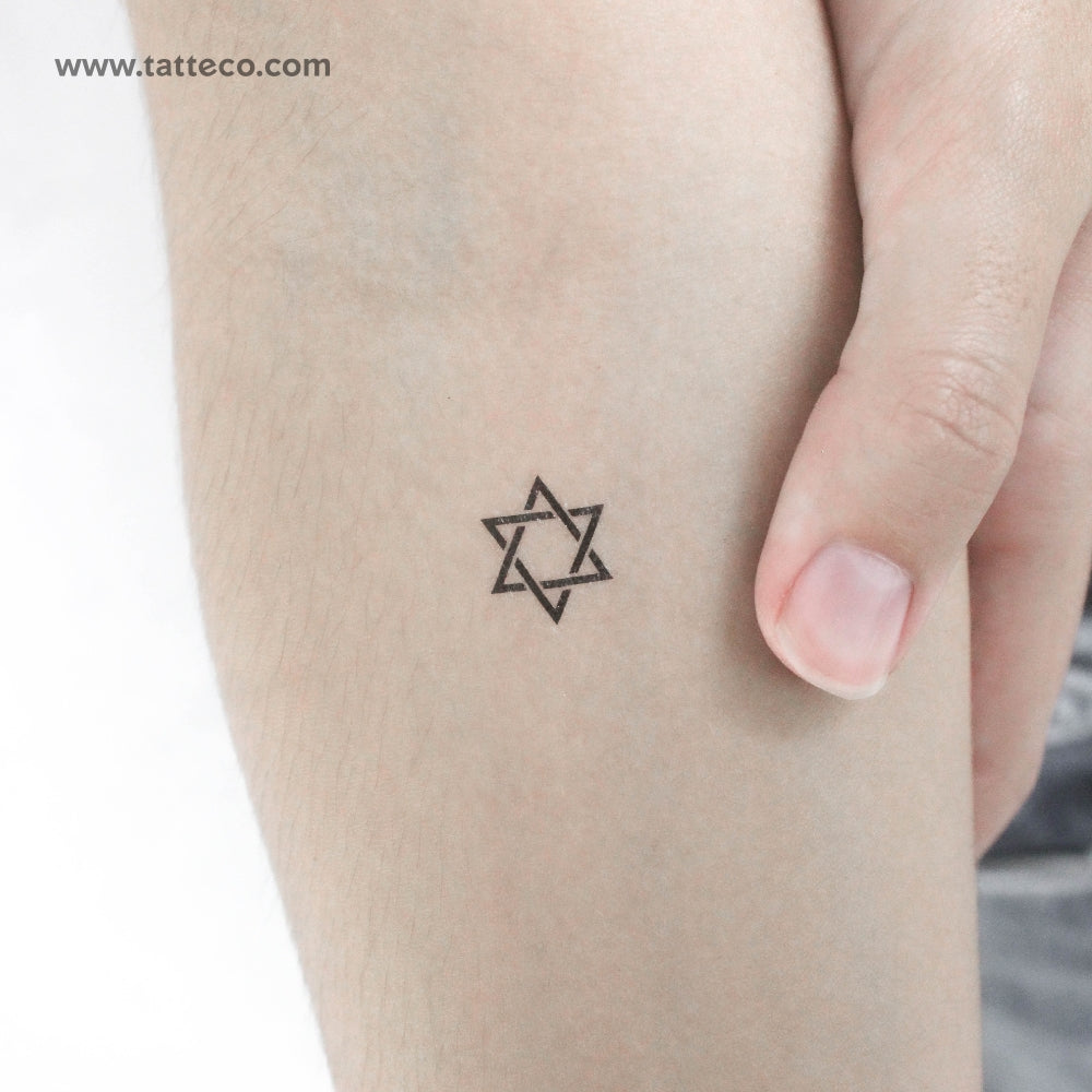 Tatuaje temporal de hexagrama entrelazado (juego de 3)