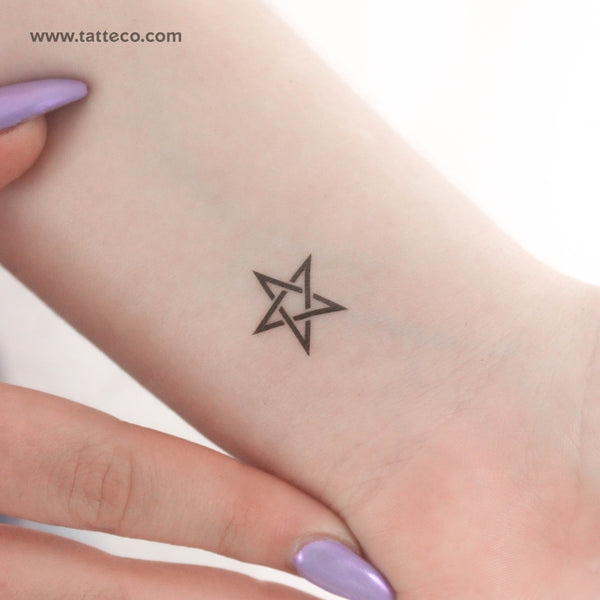 Tatuaje temporal de pentagrama entrelazado (juego de 3)