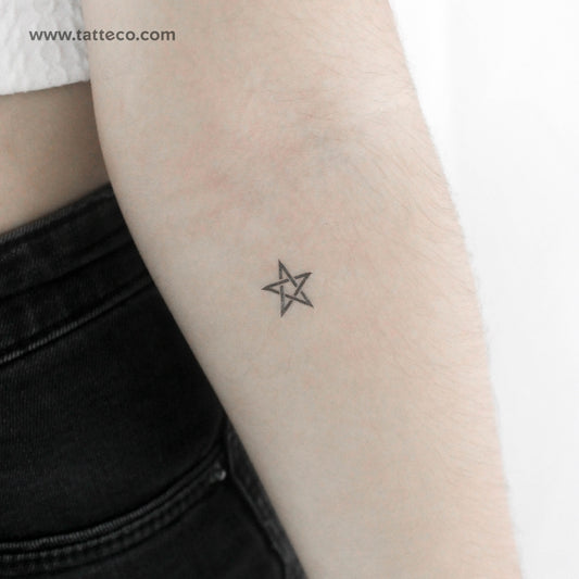 Interlaced Pentagram Temporary Tattoo - Set of 3