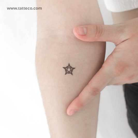 Tatuaje temporal de pentagrama circunscrito - Juego de 3