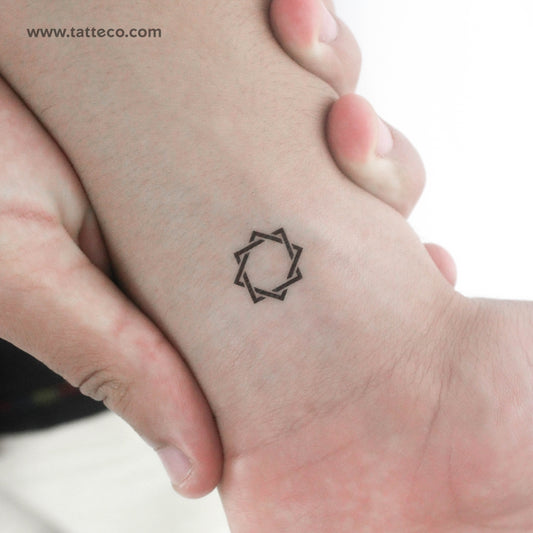 Tatuaje temporal entrelazado de Rub El Hizb (juego de 3)