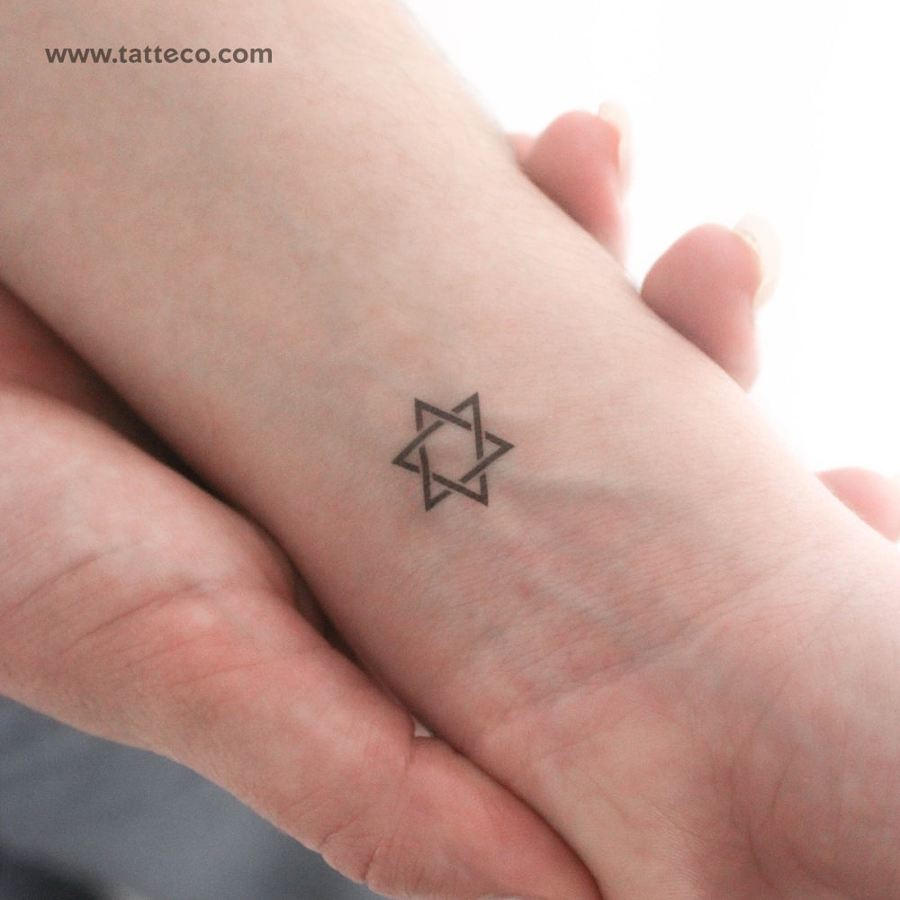 Tatuaje temporal de hexagrama entrelazado (juego de 3)