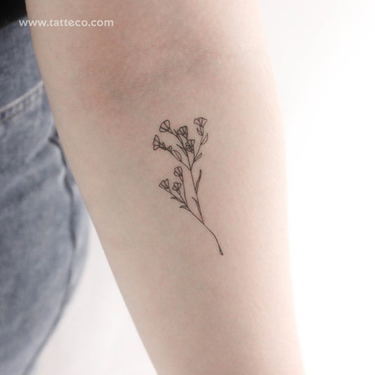 Tatuaje temporal de Gypsophila de línea fina - Juego de 3