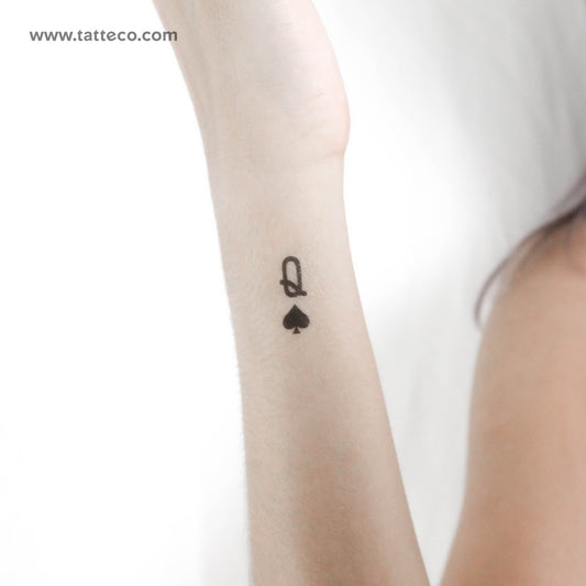 Queen Of Spades Temporary Tattoo - Set of 3