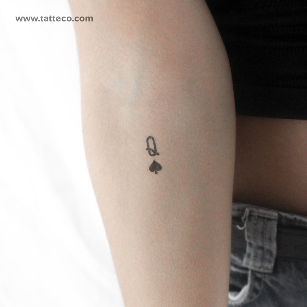 Queen Of Spades Temporary Tattoo - Set of 3
