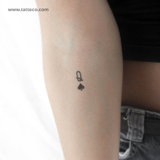 Queen Of Spades Temporary Tattoo - Set of 3