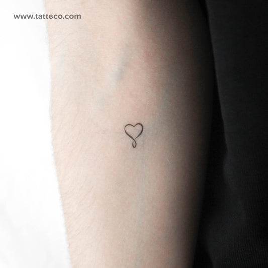 Tatuaje temporal de infinito con un pequeño corazón - Juego de 3